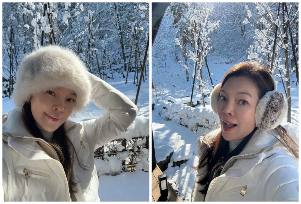 曾馨瑩雪地自拍3連發！表情多變　「51歲真實膚況」驚豔網友